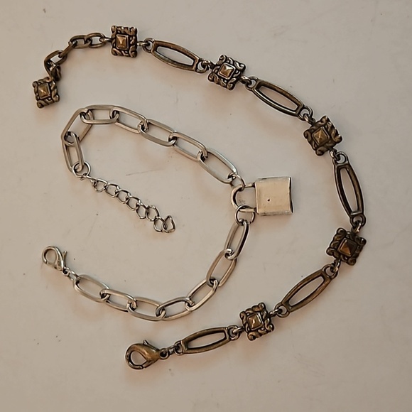 2 Bracelets, 1 is Silvertone & 1 is Bronzetone. Both are 6" w/ 1" Ext. - Picture 1 of 8